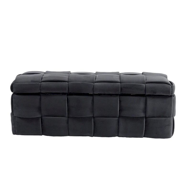 Banc de rangement capitonné en velours