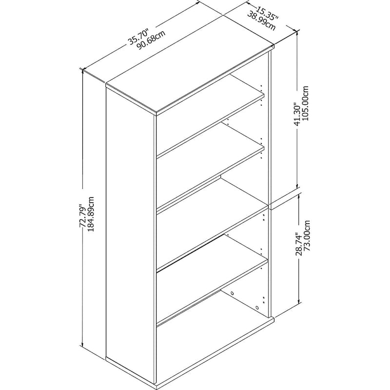 Bibliothèque haute à 5 tablettes réglables