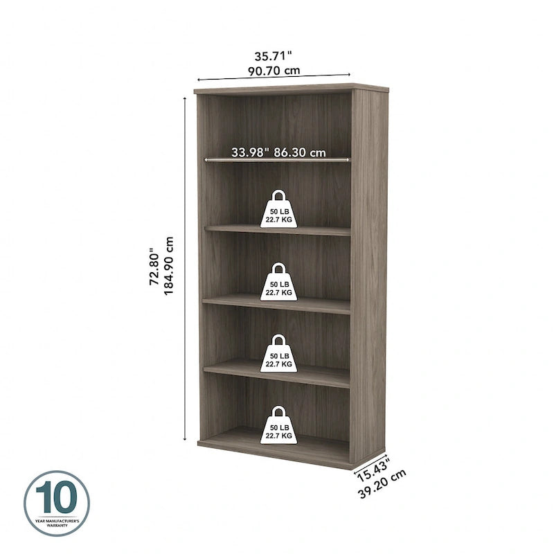 Bibliothèque haute à 5 tablettes réglables