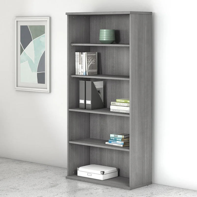 Bibliothèque haute à 5 tablettes réglables