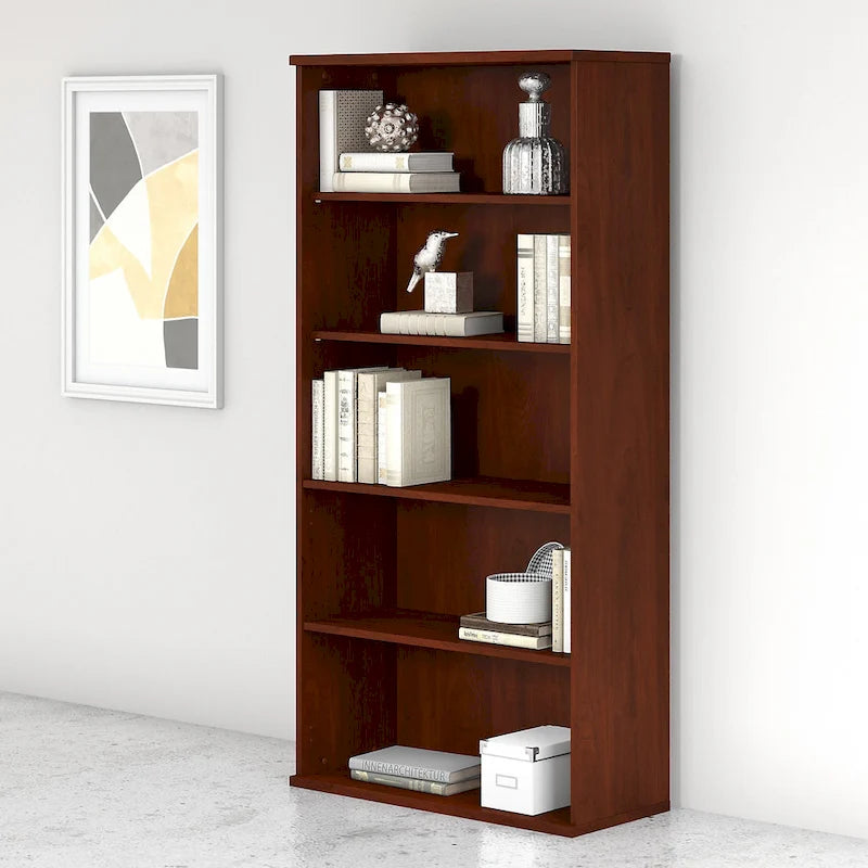 Bibliothèque haute à 5 tablettes réglables