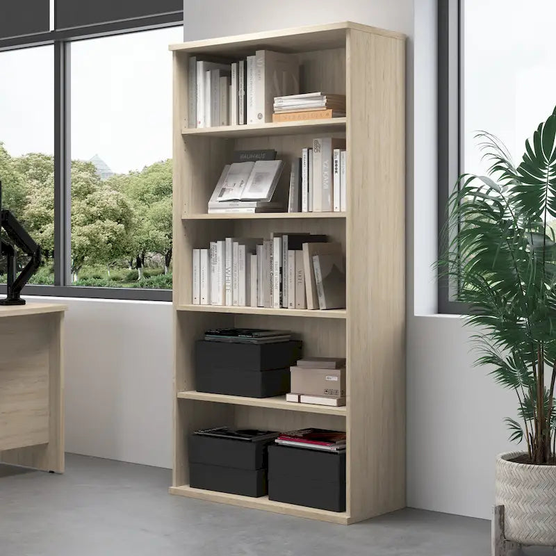 Bibliothèque haute à 5 tablettes réglables