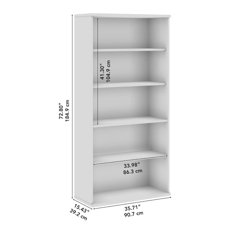 Bibliothèque haute à 5 tablettes réglables