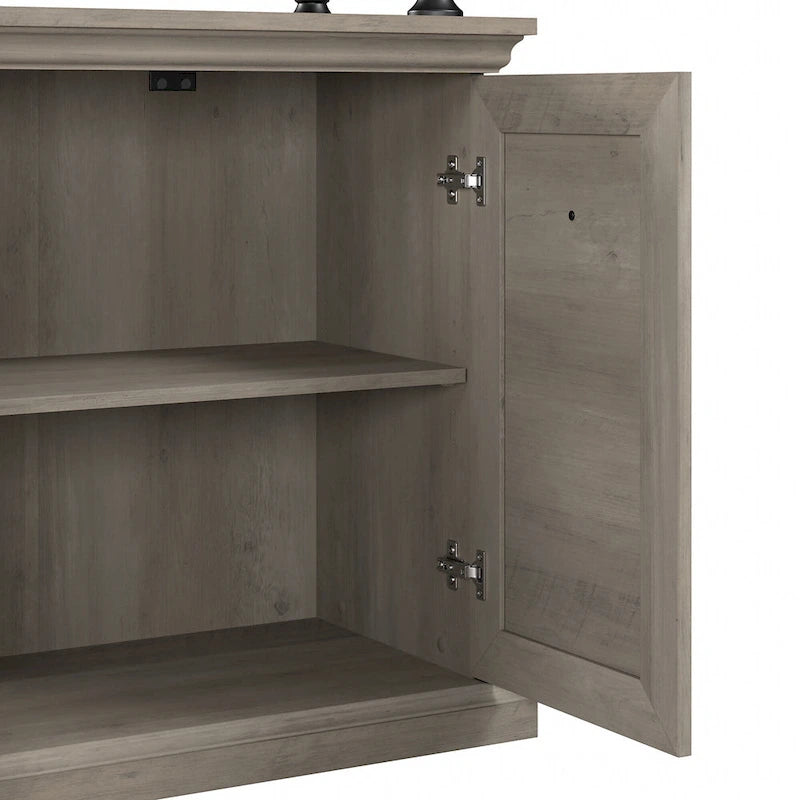 Bibliothèque avec portes gris bois flotté