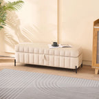 49.21Wide Velvet Storage Soft Bench for Living Room, Entryway and Bedroom