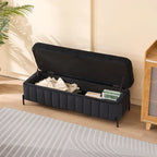 49.21Wide Velvet Storage Soft Bench for Living Room, Entryway and Bedroom