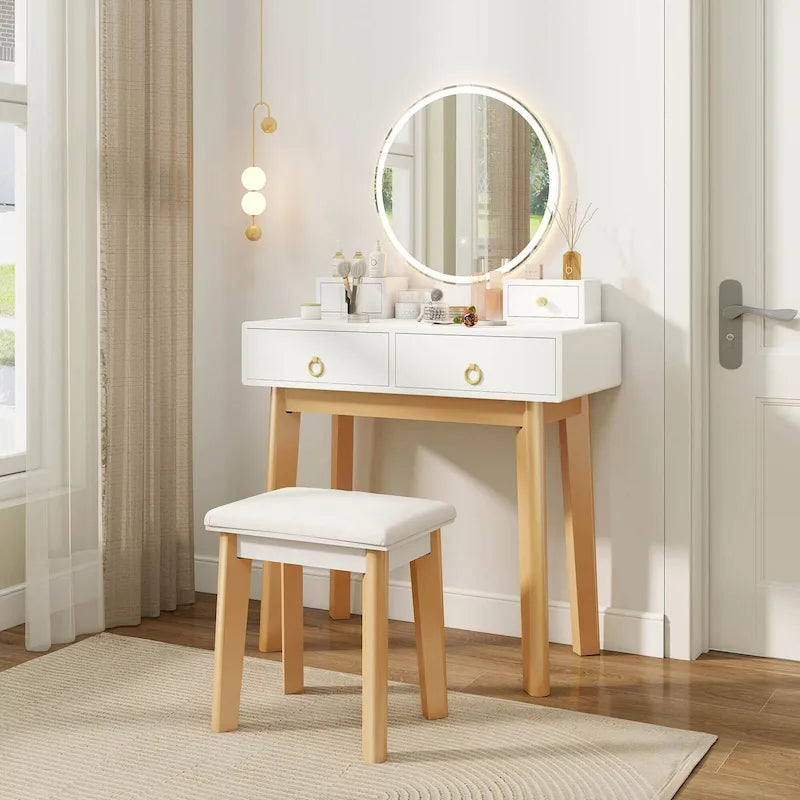 Table de maquillage avec écran tactile et 3 modes d'éclairage - Voir les détails