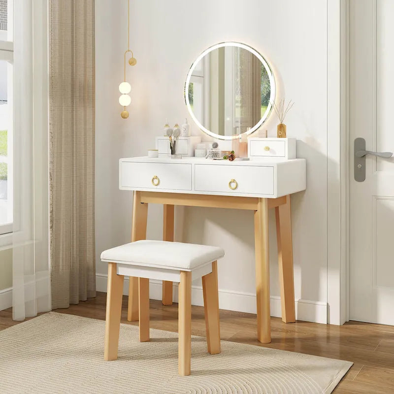 Table de maquillage avec écran tactile et 3 modes d'éclairage - Voir les détails