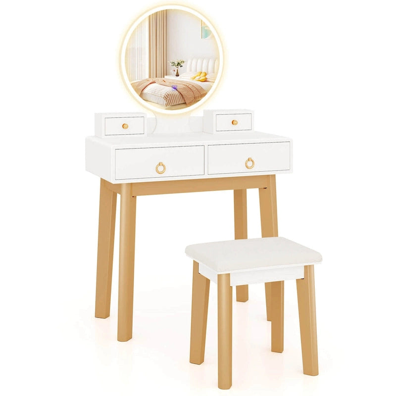 Table de maquillage avec écran tactile et 3 modes d'éclairage - Voir les détails