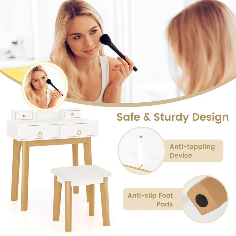 Table de maquillage avec écran tactile et 3 modes d'éclairage - Voir les détails