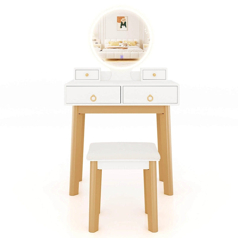 Table de maquillage avec écran tactile et 3 modes d'éclairage - Voir les détails