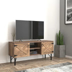 Modern TV Stand with 2 Doors Storage Cabinets, Living Room Entertainment Center