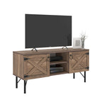 Modern TV Stand with 2 Doors Storage Cabinets, Living Room Entertainment Center