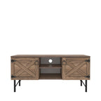 Modern TV Stand with 2 Doors Storage Cabinets, Living Room Entertainment Center