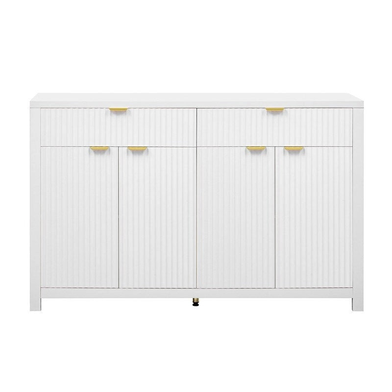 Buffet à motif ondulé avec tiroirs et étagères réglables
