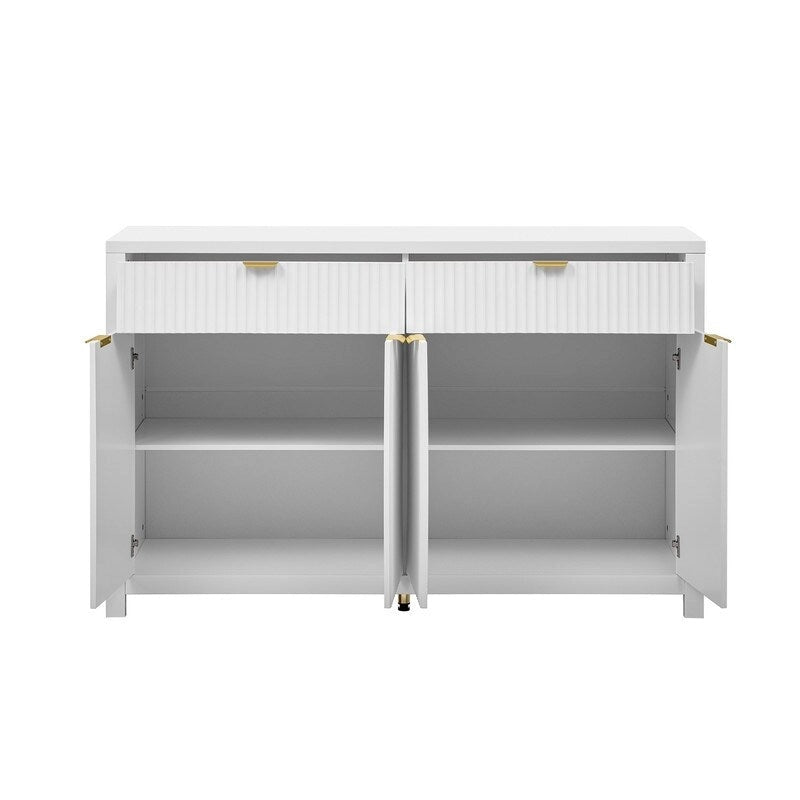 Buffet à motif ondulé avec tiroirs et étagères réglables