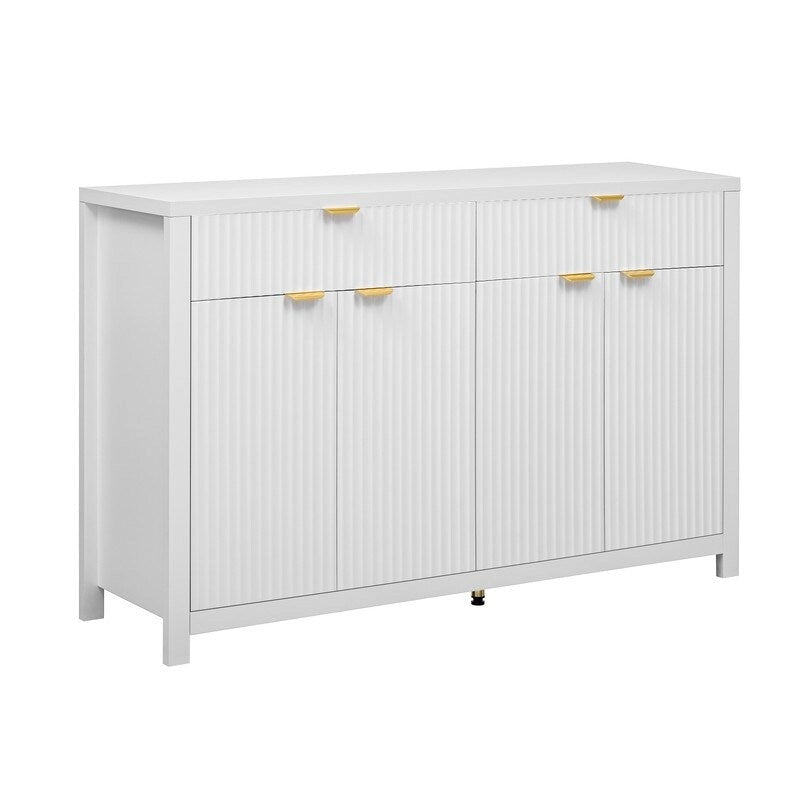 Buffet à motif ondulé avec tiroirs et étagères réglables