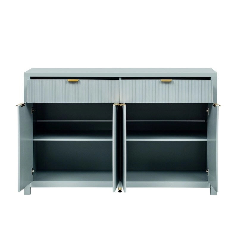 Buffet à motif ondulé avec tiroirs et étagères réglables