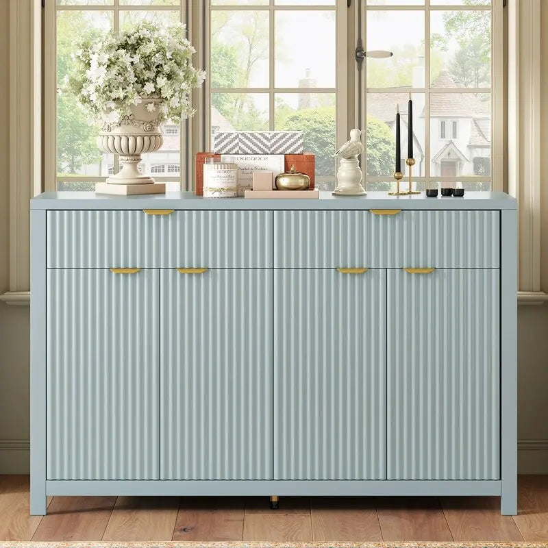 Buffet à motif ondulé avec tiroirs et étagères réglables
