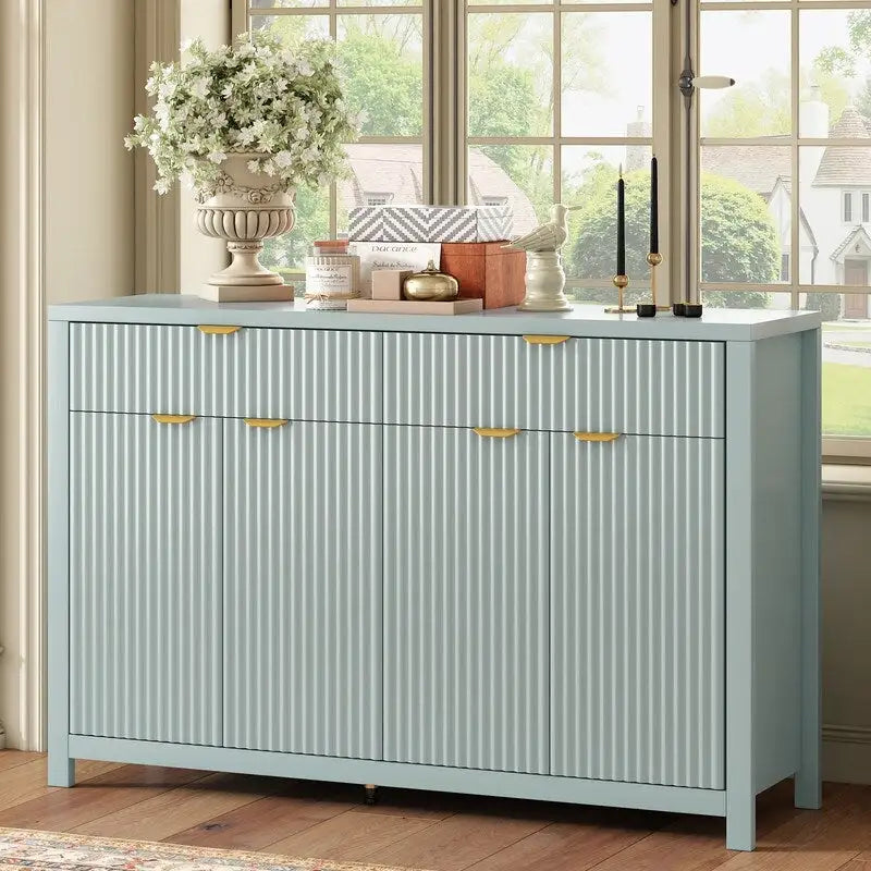 Buffet à motif ondulé avec tiroirs et étagères réglables