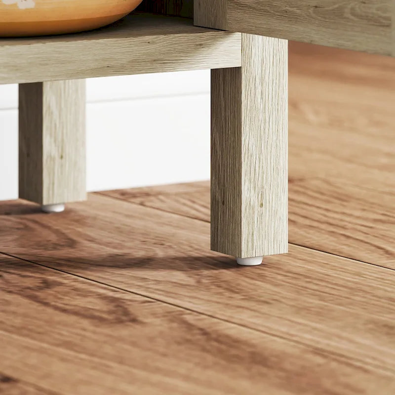 Buffet noir avec portes effet rotin et étagère réglable