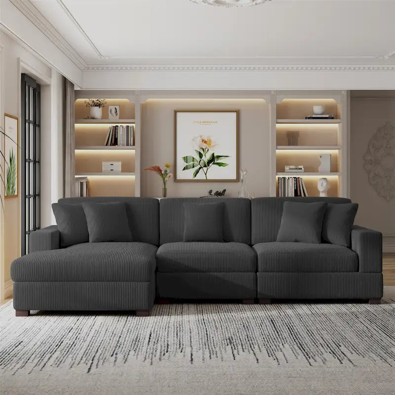 Canapé modulaire surdimensionné et moderne avec oreillers