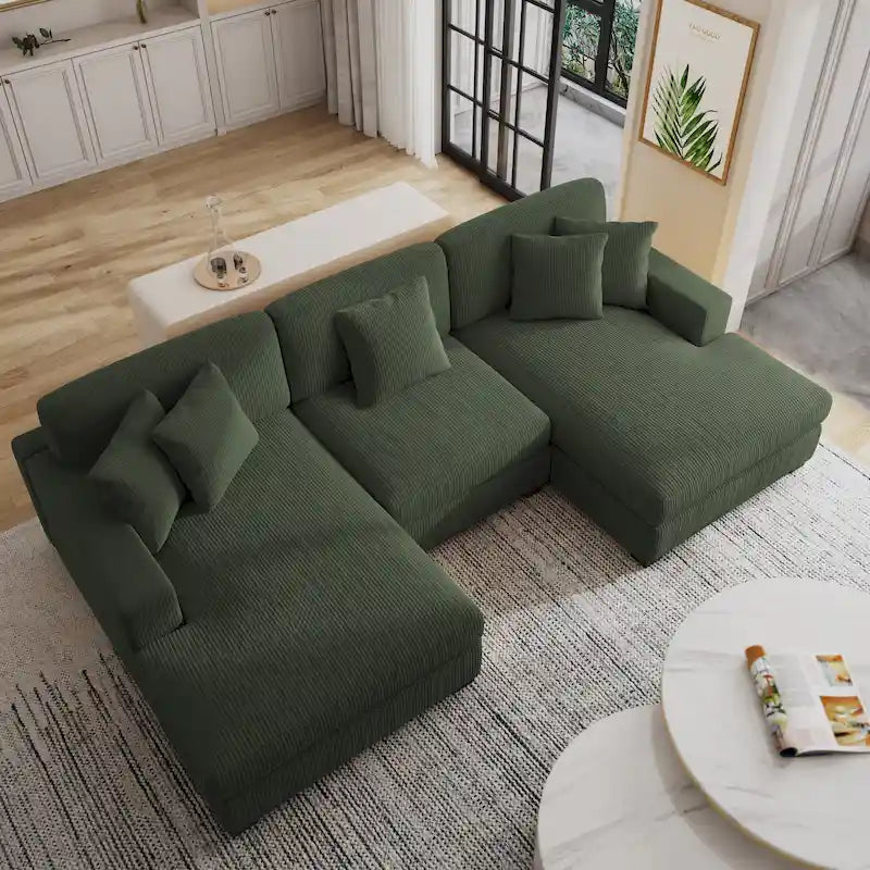 Canapé modulaire surdimensionné et moderne avec oreillers
