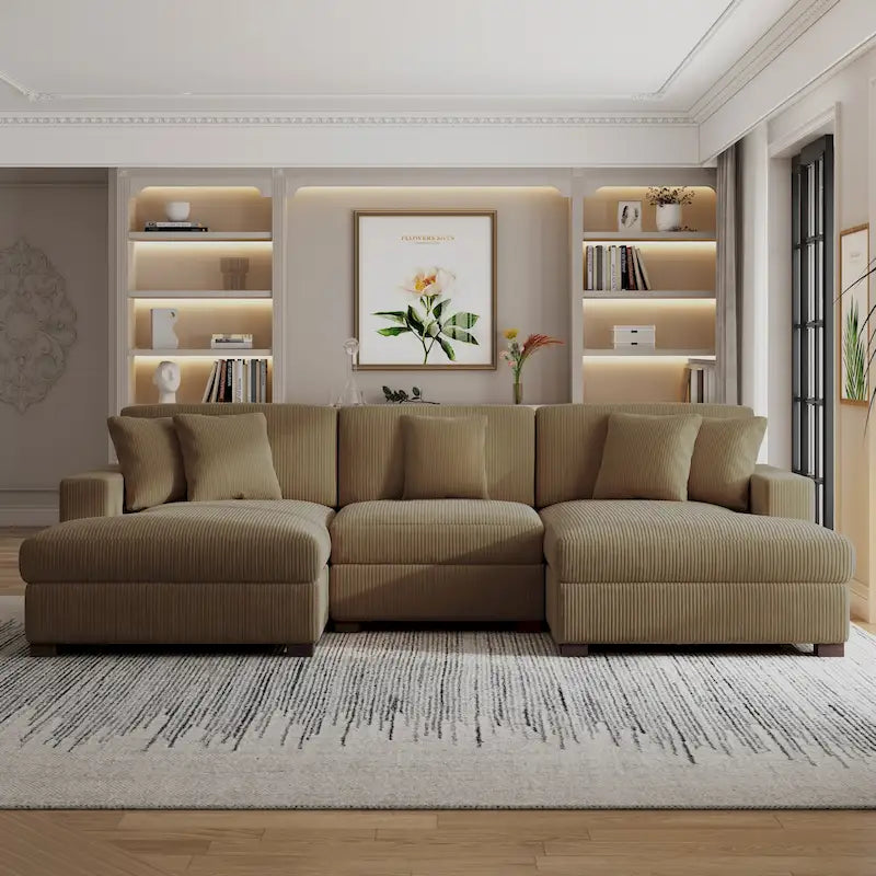 Canapé modulaire surdimensionné et moderne avec oreillers