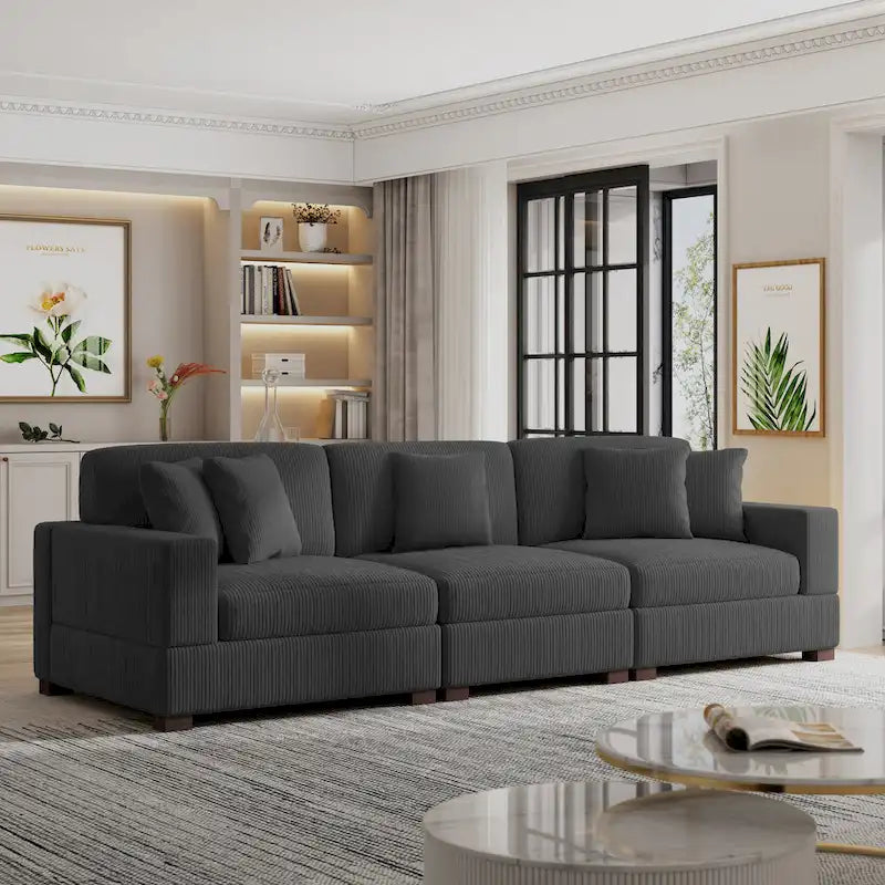 Canapé modulaire surdimensionné et moderne avec oreillers