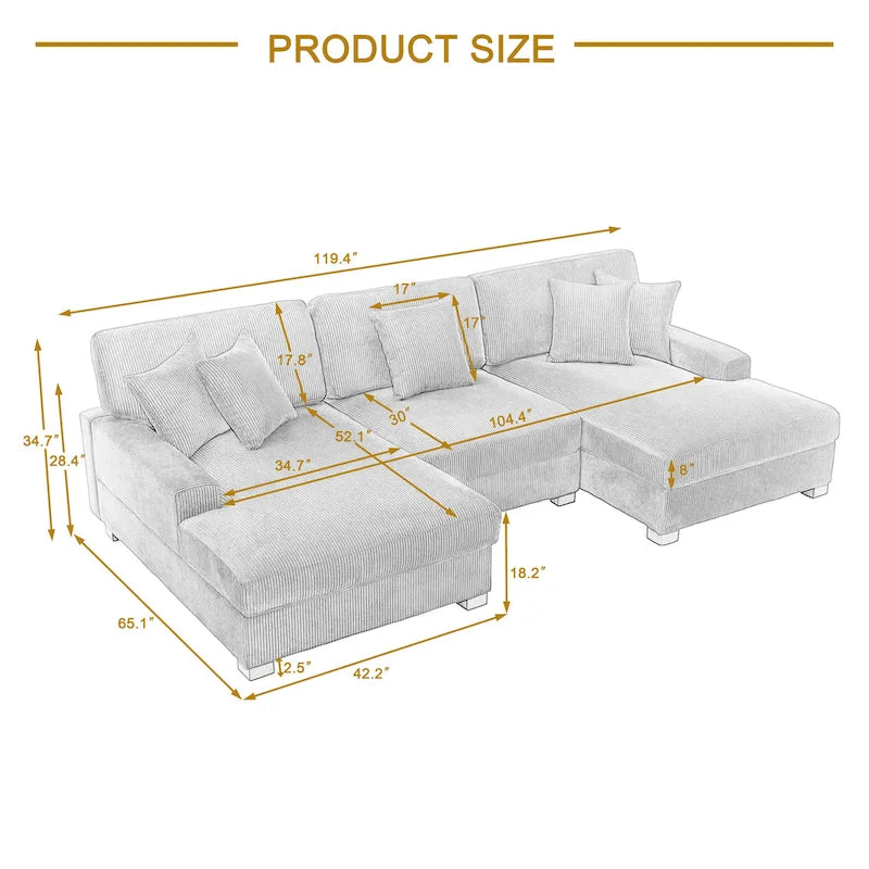 Canapé modulaire surdimensionné et moderne avec oreillers