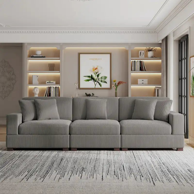 Canapé modulaire surdimensionné et moderne avec oreillers
