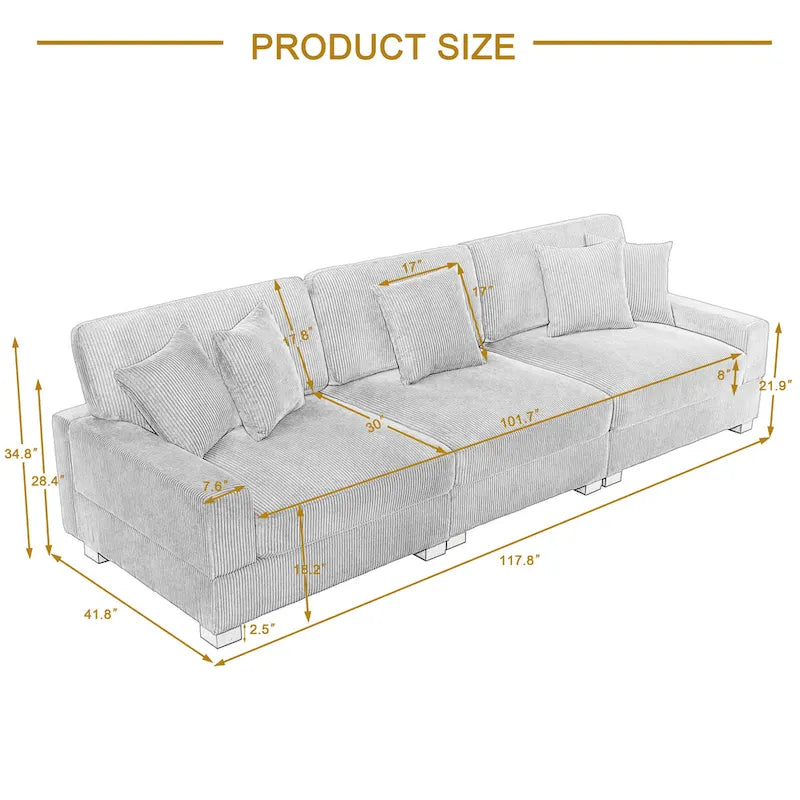 Canapé modulaire surdimensionné et moderne avec oreillers