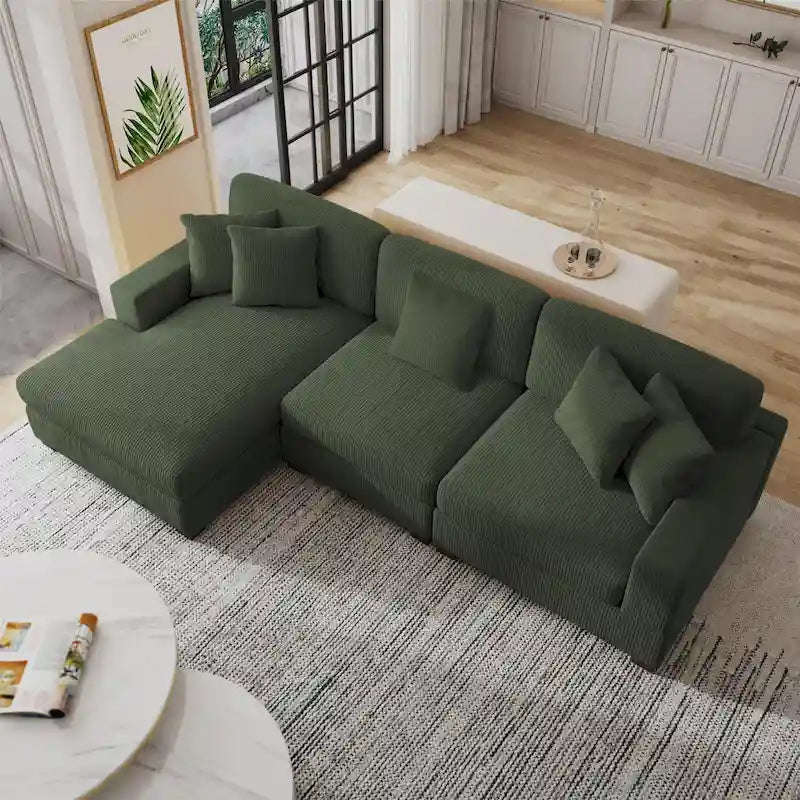 Canapé modulaire surdimensionné et moderne avec oreillers