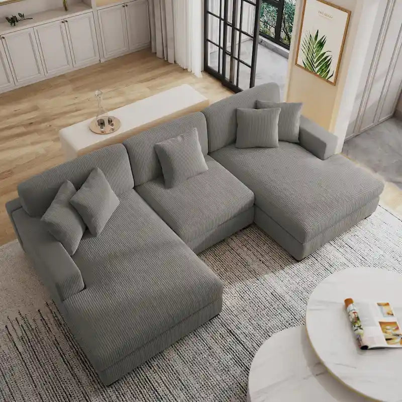 Canapé modulaire surdimensionné et moderne avec oreillers