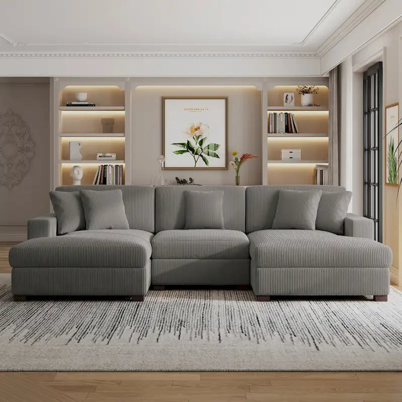 Canapé modulaire surdimensionné et moderne avec oreillers