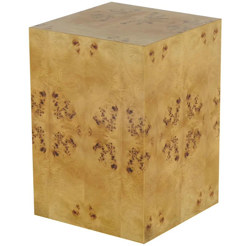 Table d'appoint carrée/cubique en bois, motif grain de bois - marron