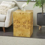 Table d'appoint carrée/cubique en bois, motif grain de bois - marron