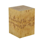 Table d'appoint carrée/cubique en bois, motif grain de bois - marron