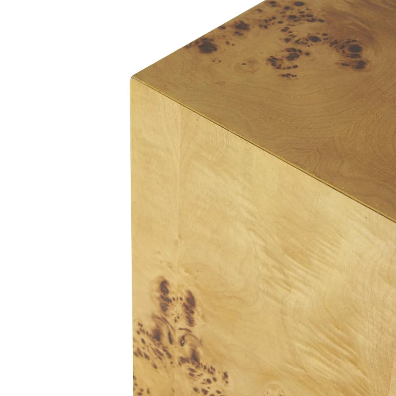Table d'appoint carrée/cubique en bois, motif grain de bois - marron