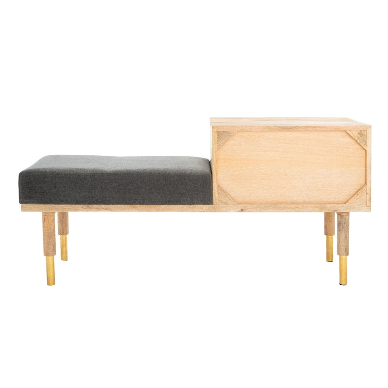 Banc moderne à 2 tiroirs avec coussin - 43 L x 15 P x 21 H po.