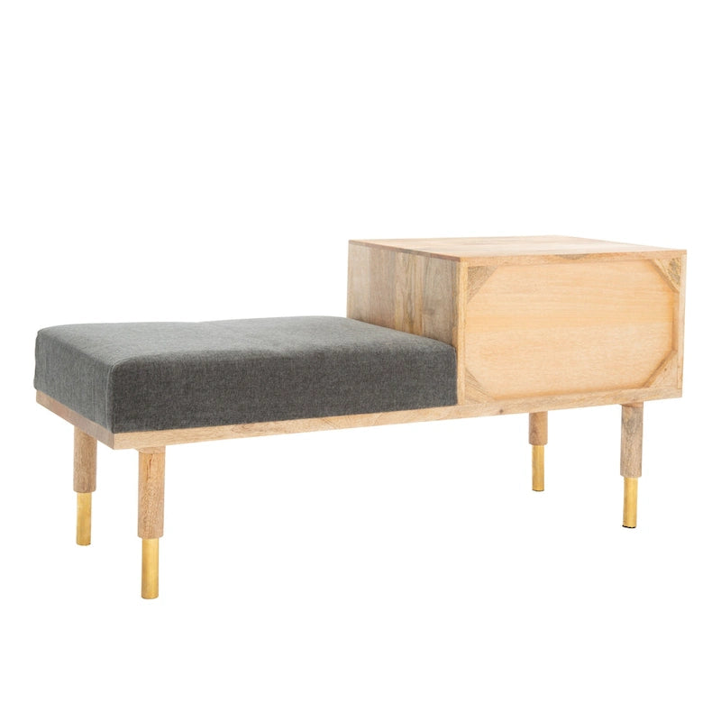 Banc moderne à 2 tiroirs avec coussin - 43 L x 15 P x 21 H po.
