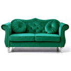 68-inch velvet two-seater sofa with 2 cushions - 68 inches long x 35 inches wide x 34 inches high