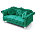 68-inch velvet two-seater sofa with 2 cushions - 68 inches long x 35 inches wide x 34 inches high