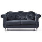 68-inch velvet two-seater sofa with 2 cushions - 68 inches long x 35 inches wide x 34 inches high