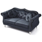 68-inch velvet two-seater sofa with 2 cushions - 68 inches long x 35 inches wide x 34 inches high