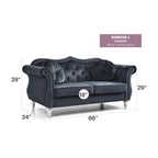 68-inch velvet two-seater sofa with 2 cushions - 68 inches long x 35 inches wide x 34 inches high