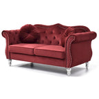 68-inch velvet two-seater sofa with 2 cushions - 68 inches long x 35 inches wide x 34 inches high