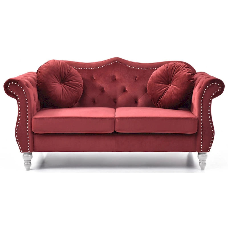 68-inch velvet two-seater sofa with 2 cushions - 68 inches long x 35 inches wide x 34 inches high