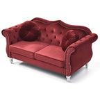 68-inch velvet two-seater sofa with 2 cushions - 68 inches long x 35 inches wide x 34 inches high