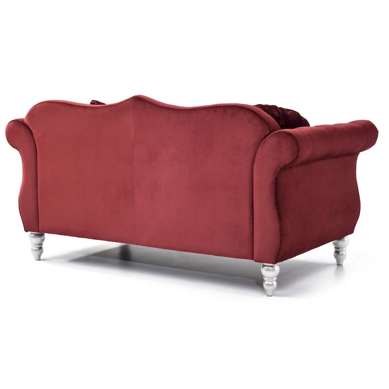 68-inch velvet two-seater sofa with 2 cushions - 68 inches long x 35 inches wide x 34 inches high
